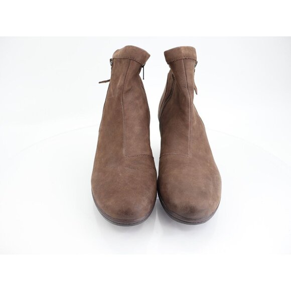 Earth Cardinal Ankle Boot Women's Size 10 Stone Brown Leather Wedge Bootie - Picture 4 of 13